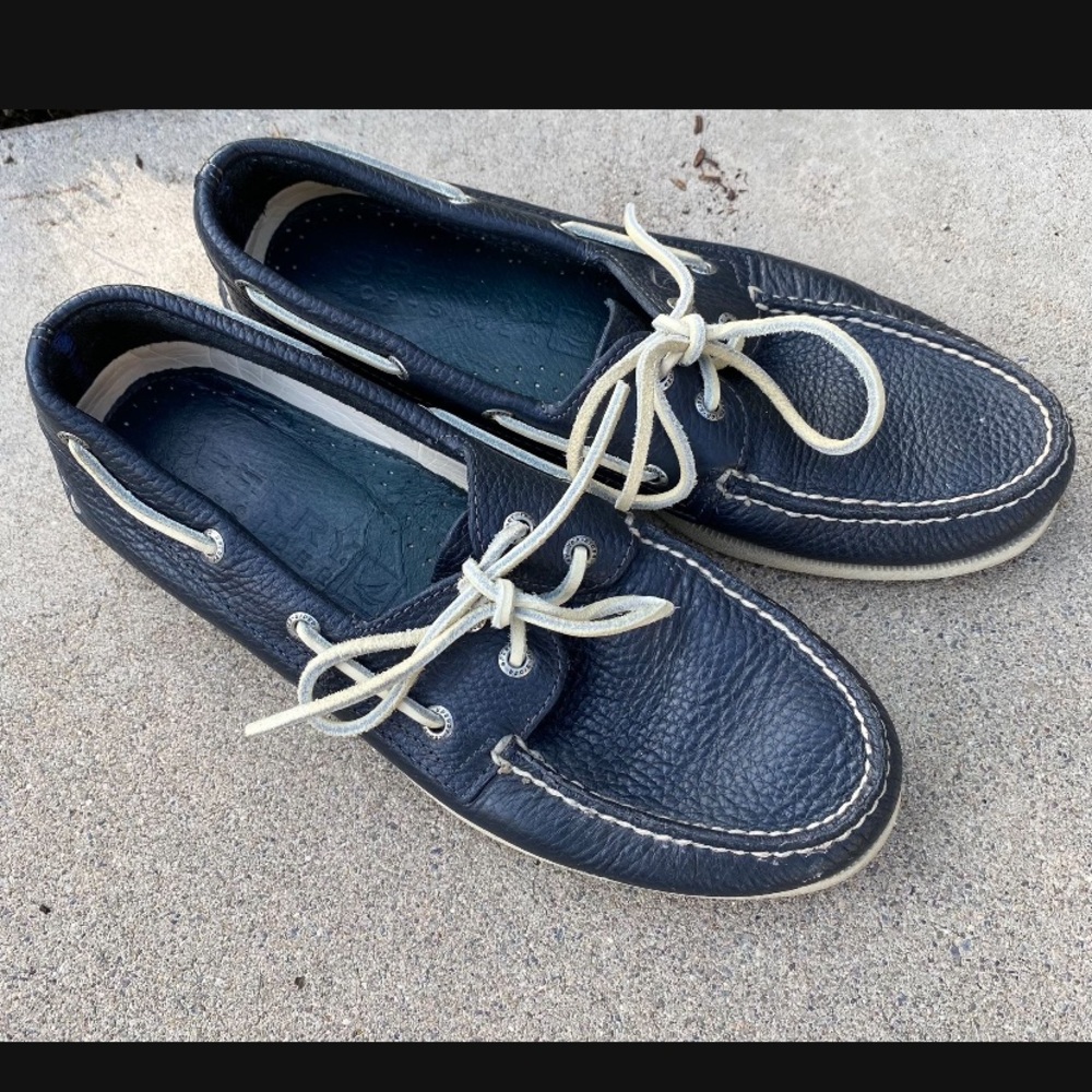 Mens Sperry Topsiders Blue Leather 9